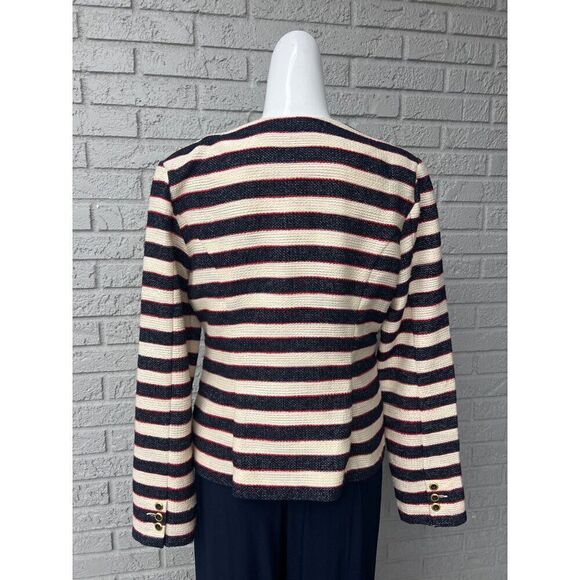 Cabi Women Cruise Nautical Striped Double Breasted Blazer Size 6 - Picture 4 of 13